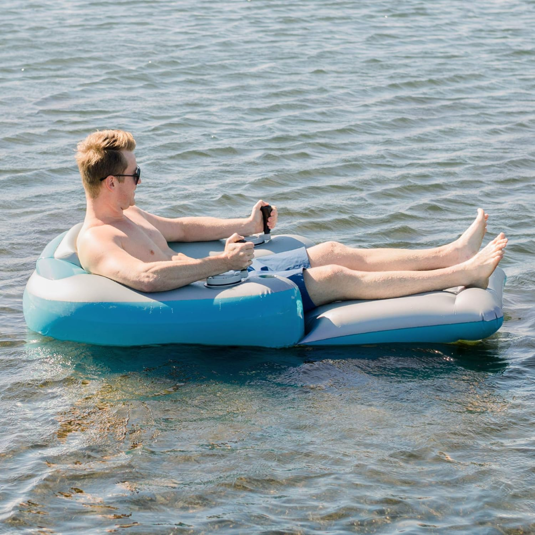 FloatMaster Recharge™ - Motorized Inflatable Chair with Cup Holders