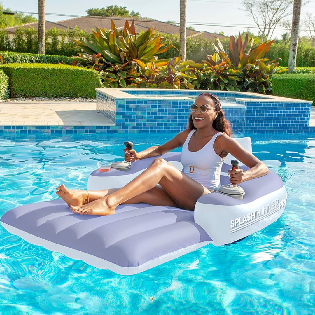 FloatMaster Recharge™ - Motorized Inflatable Chair with Cup Holders