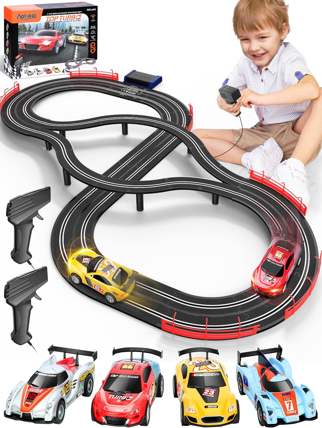 Turbo RaceX 4:43 – Electric Racing Track with 4 Cars & Controllers