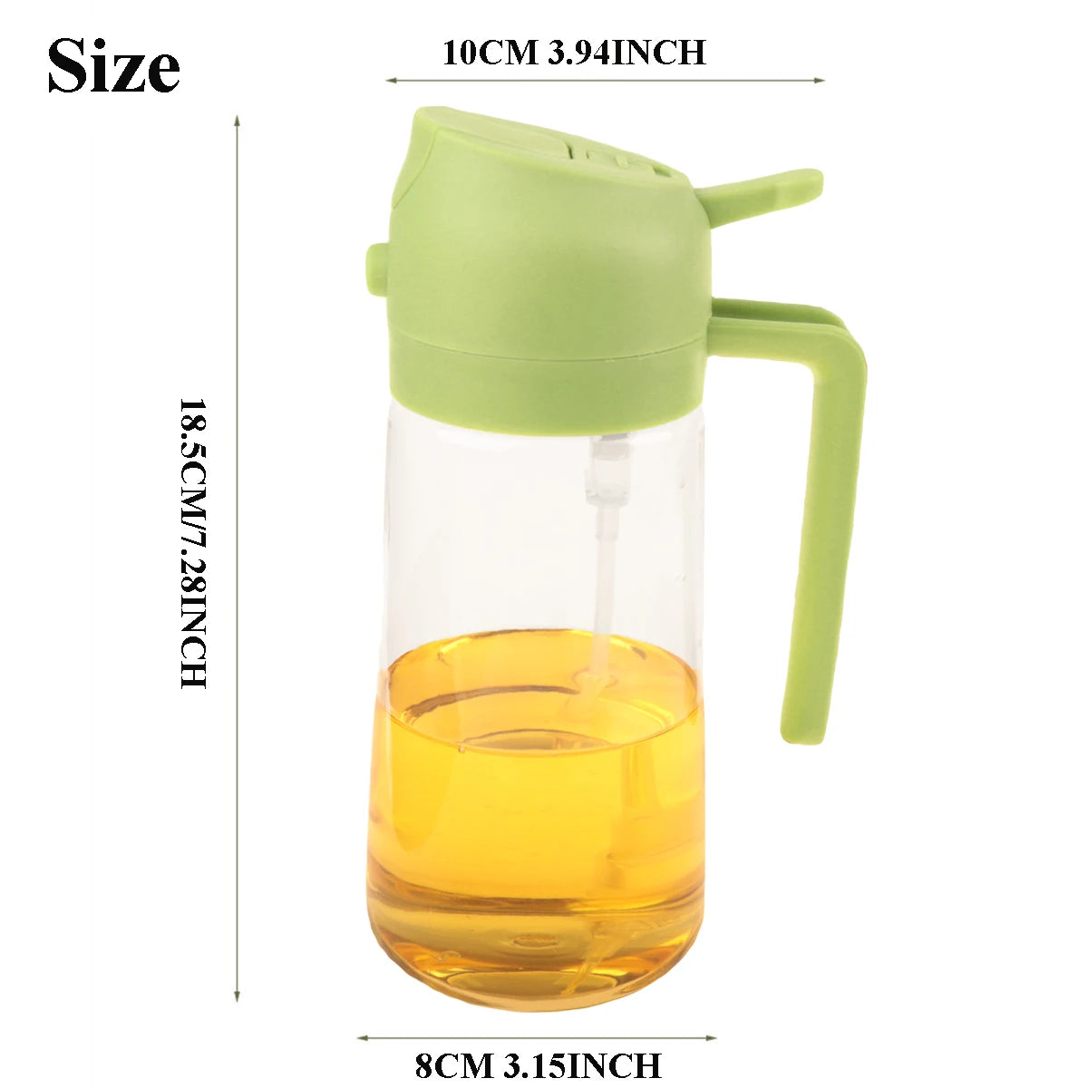 Olive Oil Dispenser & Sprayer – 16oz (470ml) for Kitchen