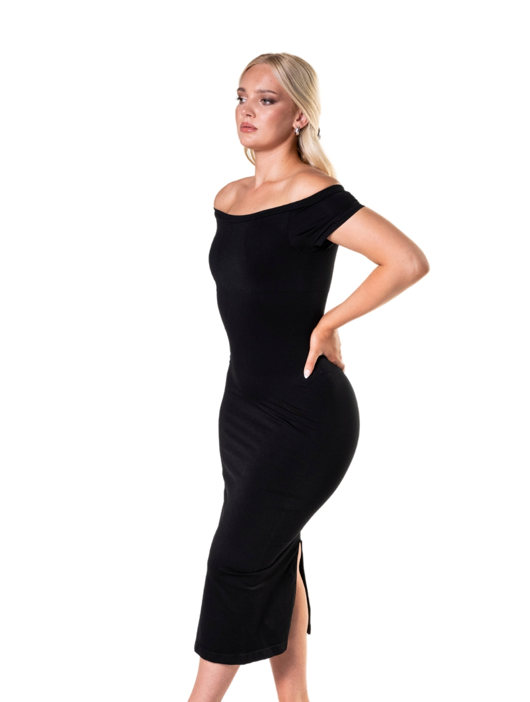 Off-Shoulder Shapewear Split Dress